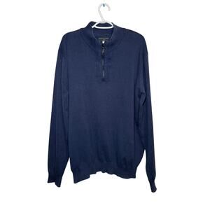 Shaquille‎ O'Neal navy quarter zip sweater mens XLT preppy cozy comfort nautical